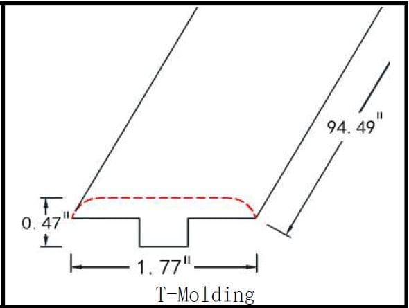 Pitch Amber / T-Molding / 94.5"x 1.81"x 0.47" Laminate Moldings - Legendary Collection - Pitch Amber 0