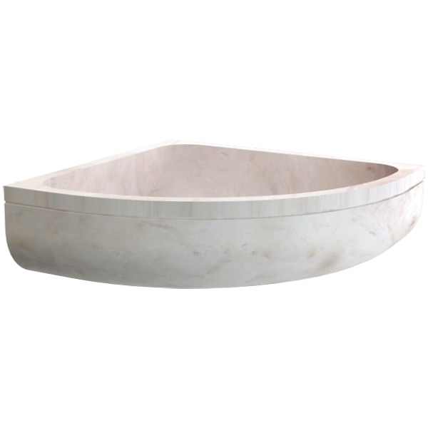 Botticino Marble / W:60", L:60", H: 22" / Honed(Matte) / Corner / TB4 Natural Stone Bathtubs 0