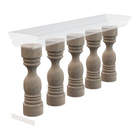 Balustrade Column / Crema Marfil / D: 6.2", H: 27.5" Natural Stone Balustrades 0