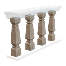Balustrade Column / Light Emperador / 5.5"x5.5"x29" Natural Stone Balustrades 0
