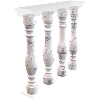 Balustrade Column / Lilac Marble / D: 5", H: 32" Natural Stone Balustrades 0