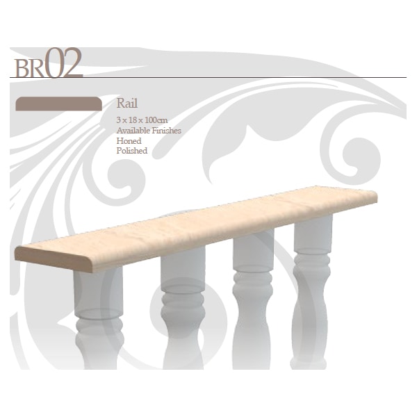 Balustrade Rail / Marble / 7"x39"x1.25" Natural Stone Balustrades 0